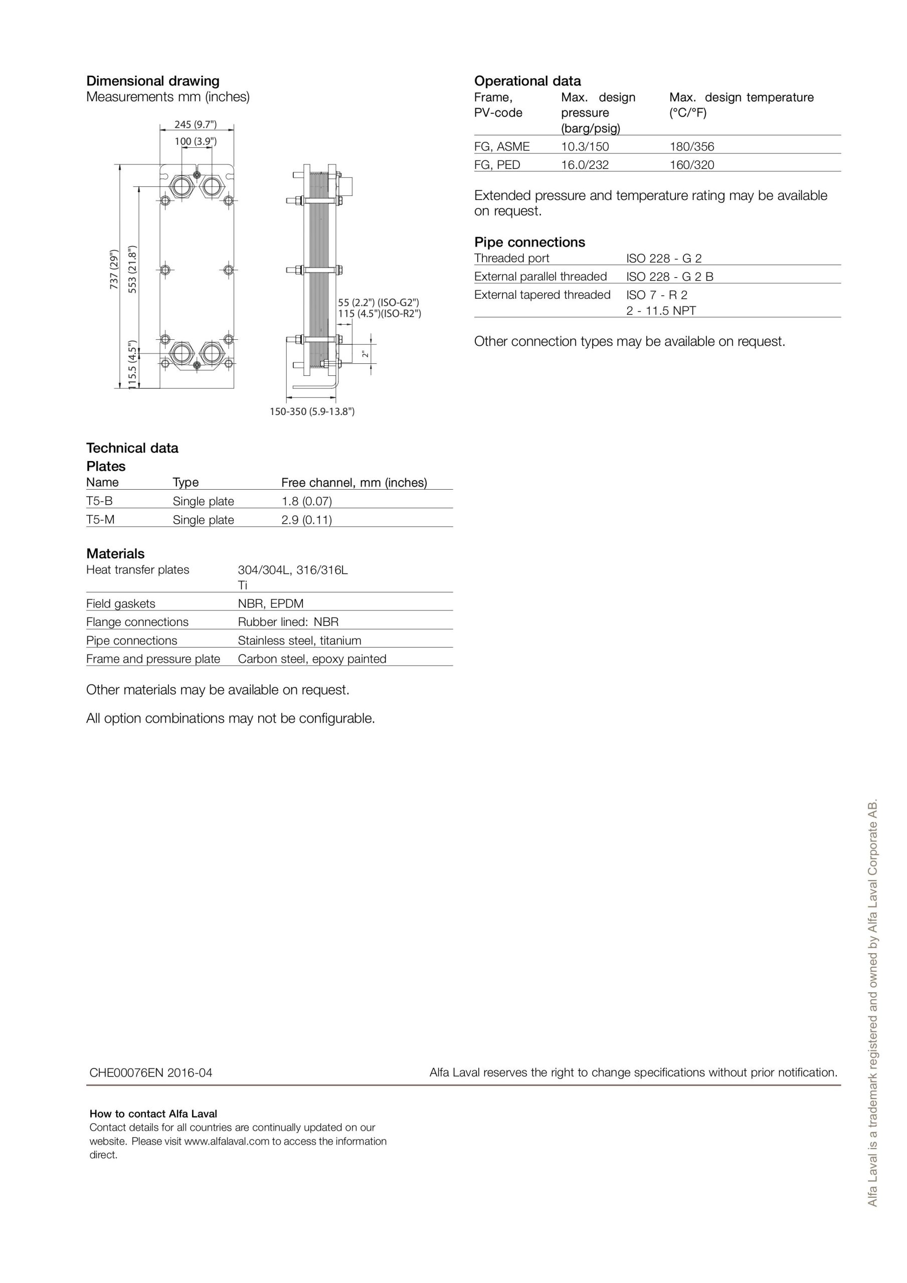 gioăng trao đổi nhiệt phụ tùng trao đổi nhiệt alfa laval t5